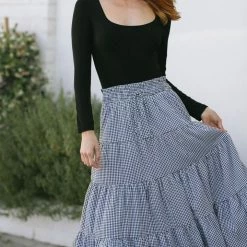 Hyfve Maternity Friendly Belle Tiered Gingham Skirt