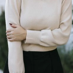 Skies Are Blue Work Essentials Hillary Mock Neck Sweater