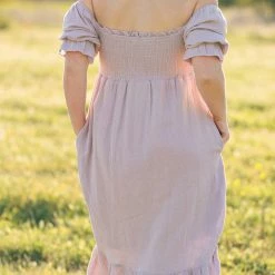 & Merci Maternity Friendly Joyce Smocked Midi Dress