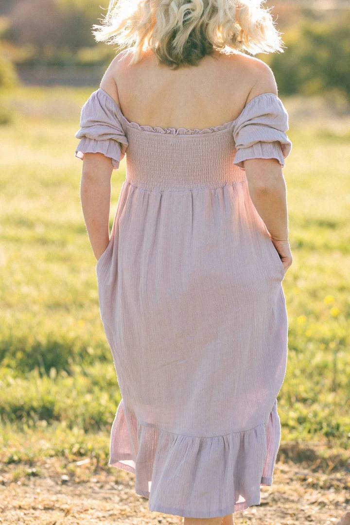 & Merci Maternity Friendly Joyce Smocked Midi Dress