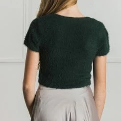 Cotton Candy Gigi Scoop Neck Eyelash Crop Top