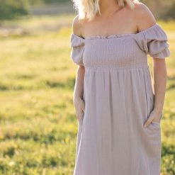 & Merci Maternity Friendly Joyce Smocked Midi Dress