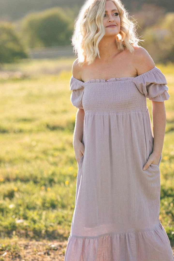 & Merci Maternity Friendly Joyce Smocked Midi Dress