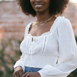 Lush Vicky Long Sleeve Cropped Top