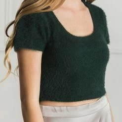 Cotton Candy Gigi Scoop Neck Eyelash Crop Top