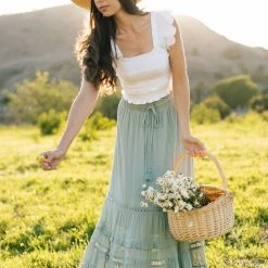 In Loom Maternity Friendly Lilian Tiered Tassel Maxi Skirt