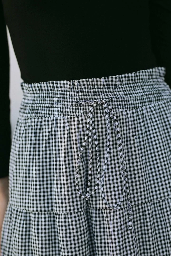 Hyfve Maternity Friendly Belle Tiered Gingham Skirt