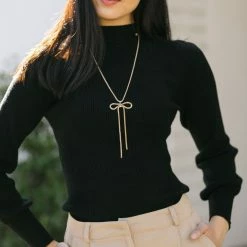 Skies Are Blue Work Essentials Hillary Mock Neck Sweater