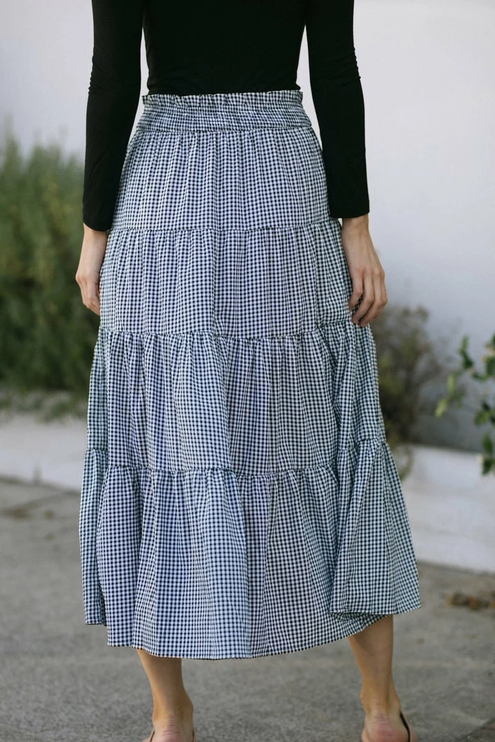 Hyfve Maternity Friendly Belle Tiered Gingham Skirt