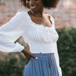 Lush Vicky Long Sleeve Cropped Top