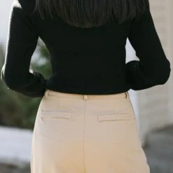 Skies Are Blue Work Essentials Hillary Mock Neck Sweater