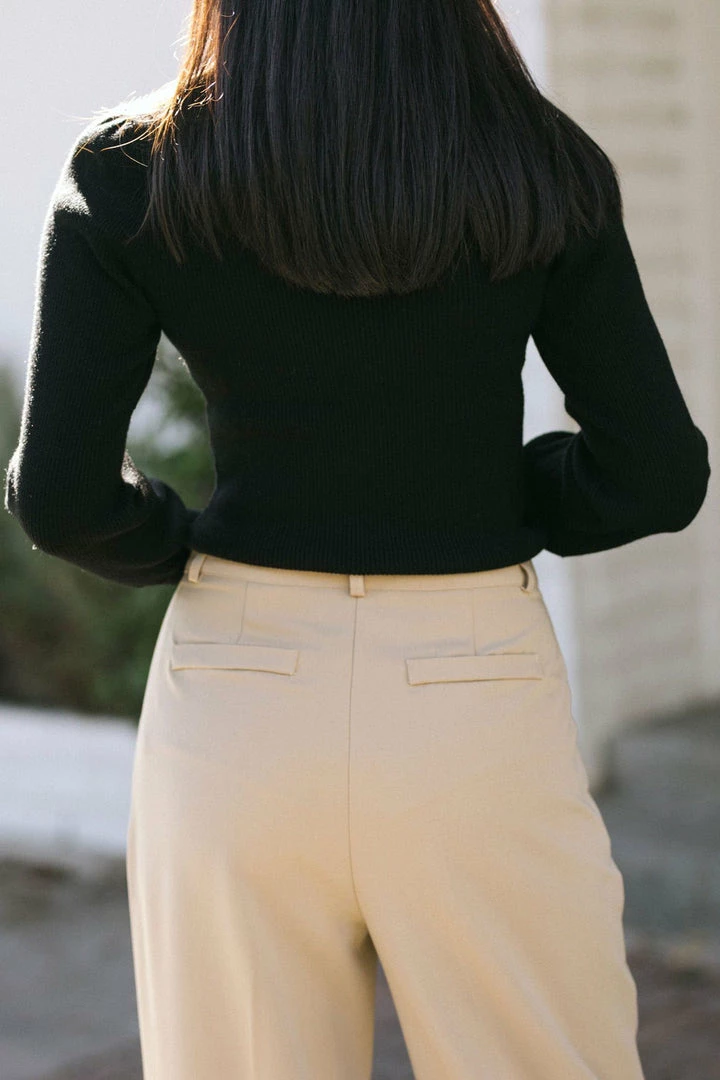 Skies Are Blue Work Essentials Hillary Mock Neck Sweater