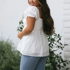 In Loom Brittany Babydoll Eyelet Top Clothing