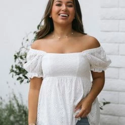 In Loom Brittany Babydoll Eyelet Top Clothing