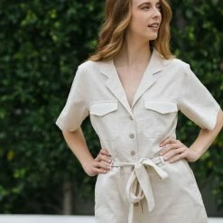 She + Sky Dillion Buttoned Romper