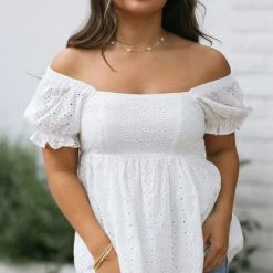 In Loom Brittany Babydoll Eyelet Top Clothing