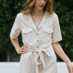 She + Sky Dillion Buttoned Romper