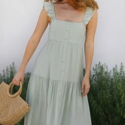 Blu Pepper Sara Buttoned Tiered Dress Clothing