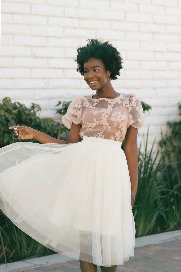 Shopirisbasic Bonnie Organza Puff Sleeve Blouse Clothing