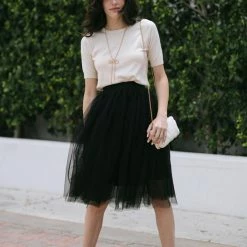 Ee:some Frances Tulle Midi Skirt Bridal