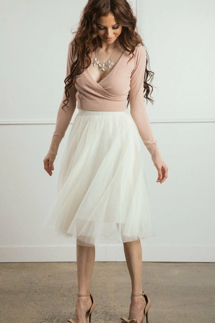 Dreamers Rosette Surplice Sweater Top