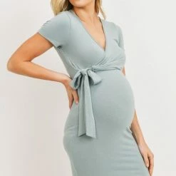 Hello Miz Maternity Friendly Maternity Tessa Side Tie Dress
