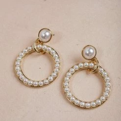 Fame Bethany Pearl Circle Earrings Accessories