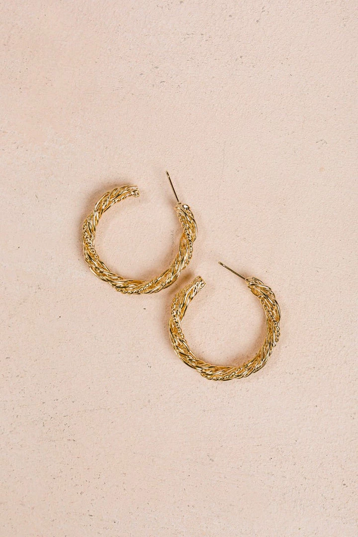 Fame Emery Braided Hoop Earrings Accessories