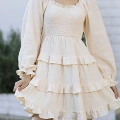 & Merci Ingrid Smocked Mini Dress Clothing