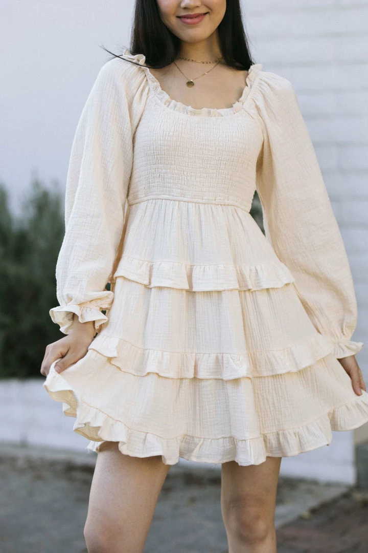 & Merci Ingrid Smocked Mini Dress Clothing