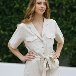 She + Sky Dillion Buttoned Romper