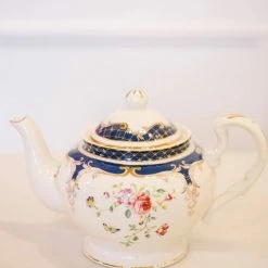 Coastline Imports Teaware & Teapots Navy Rose Teapot
