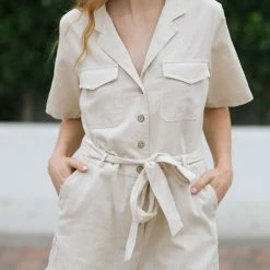 She + Sky Dillion Buttoned Romper