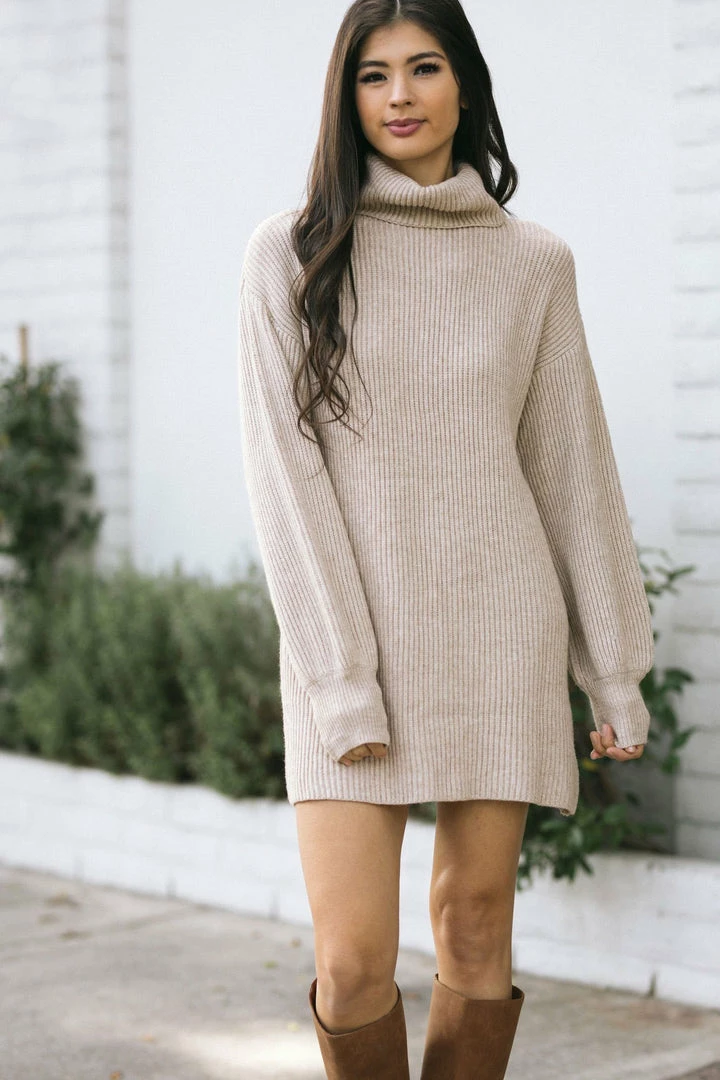 She + Sky Fleur Turtleneck Mini Dress