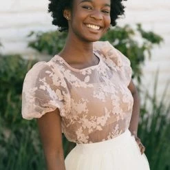 Shopirisbasic Bonnie Organza Puff Sleeve Blouse Clothing