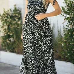 Sundayup Lacey Tie Shoulder Maxi Dress