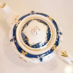 Coastline Imports Teaware & Teapots Navy Rose Teapot