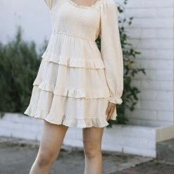 & Merci Ingrid Smocked Mini Dress Clothing