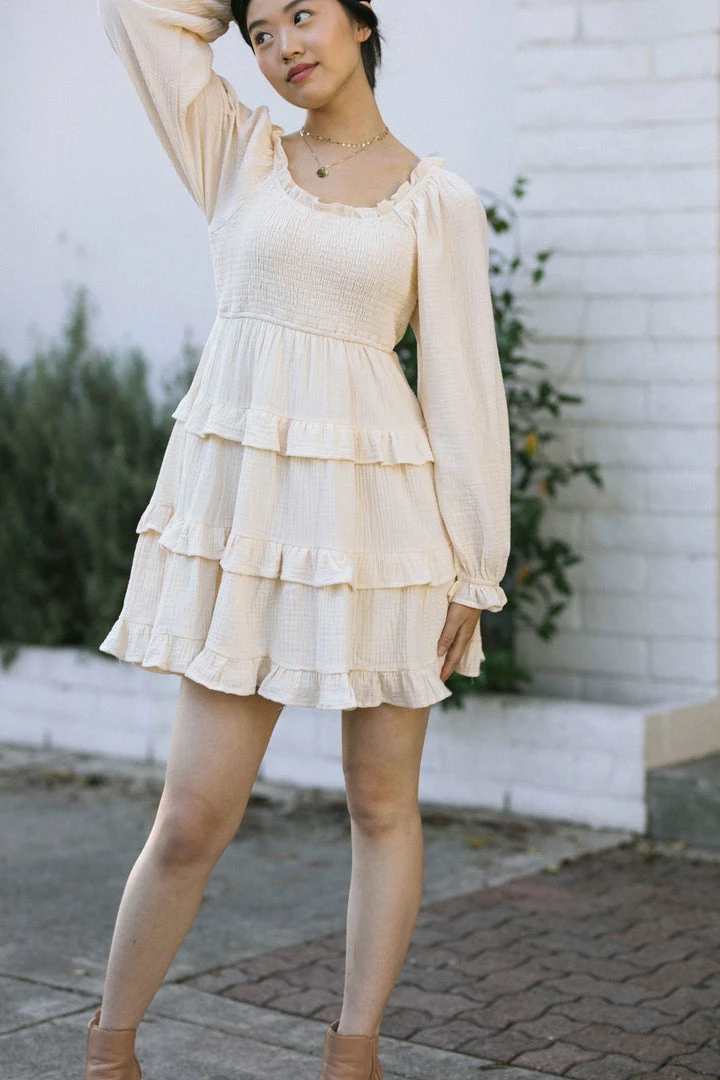 & Merci Ingrid Smocked Mini Dress Clothing