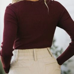 In Loom Lola Notched Knit Bodysuit Clothing