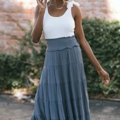 In Loom Doris Tiered Maxi Skirt Maternity Friendly