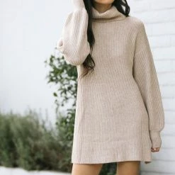 She + Sky Fleur Turtleneck Mini Dress