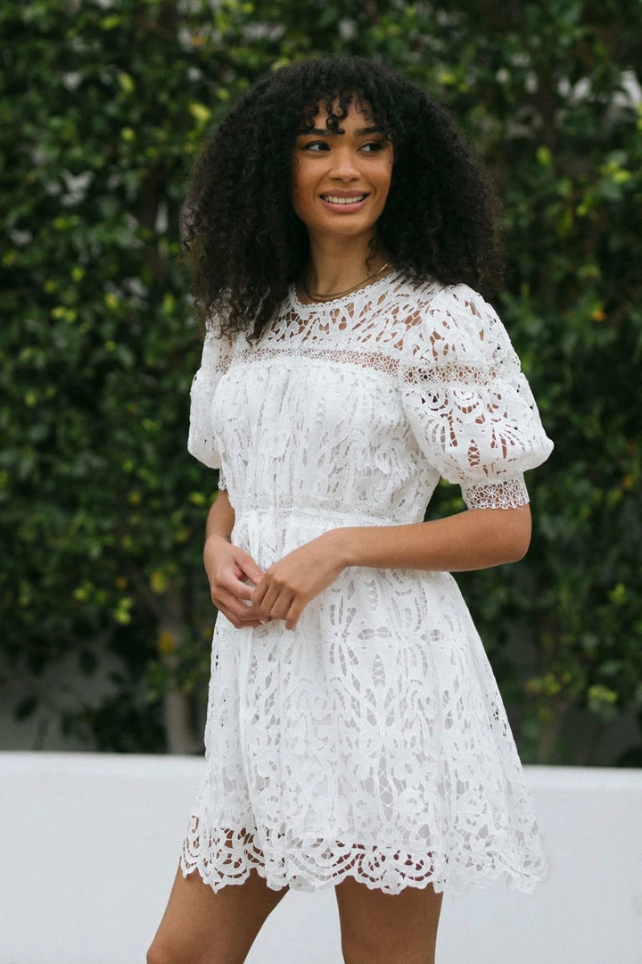 Just Me Antoinette Crocheted Lace Dress