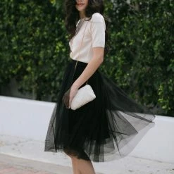 Ee:some Frances Tulle Midi Skirt Bridal