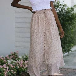 Mikarose Maternity Friendly Beatrice Buttoned Maxi Skirt