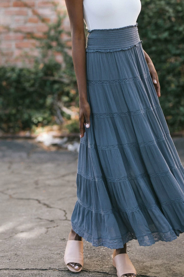 In Loom Doris Tiered Maxi Skirt Maternity Friendly