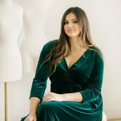 See And Be Seen Lucy Velvet Midi Dress Best Sellers