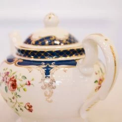 Coastline Imports Teaware & Teapots Navy Rose Teapot