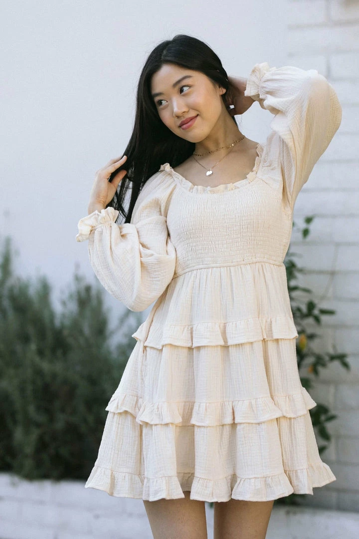 & Merci Ingrid Smocked Mini Dress Clothing