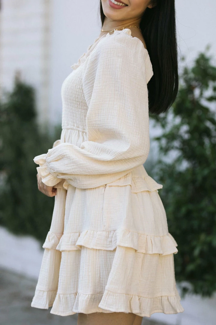 & Merci Ingrid Smocked Mini Dress Clothing